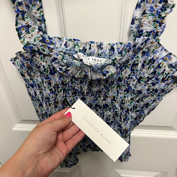 Veronica Beard Smocked Cropped Tank Top - Picture 4 of 5